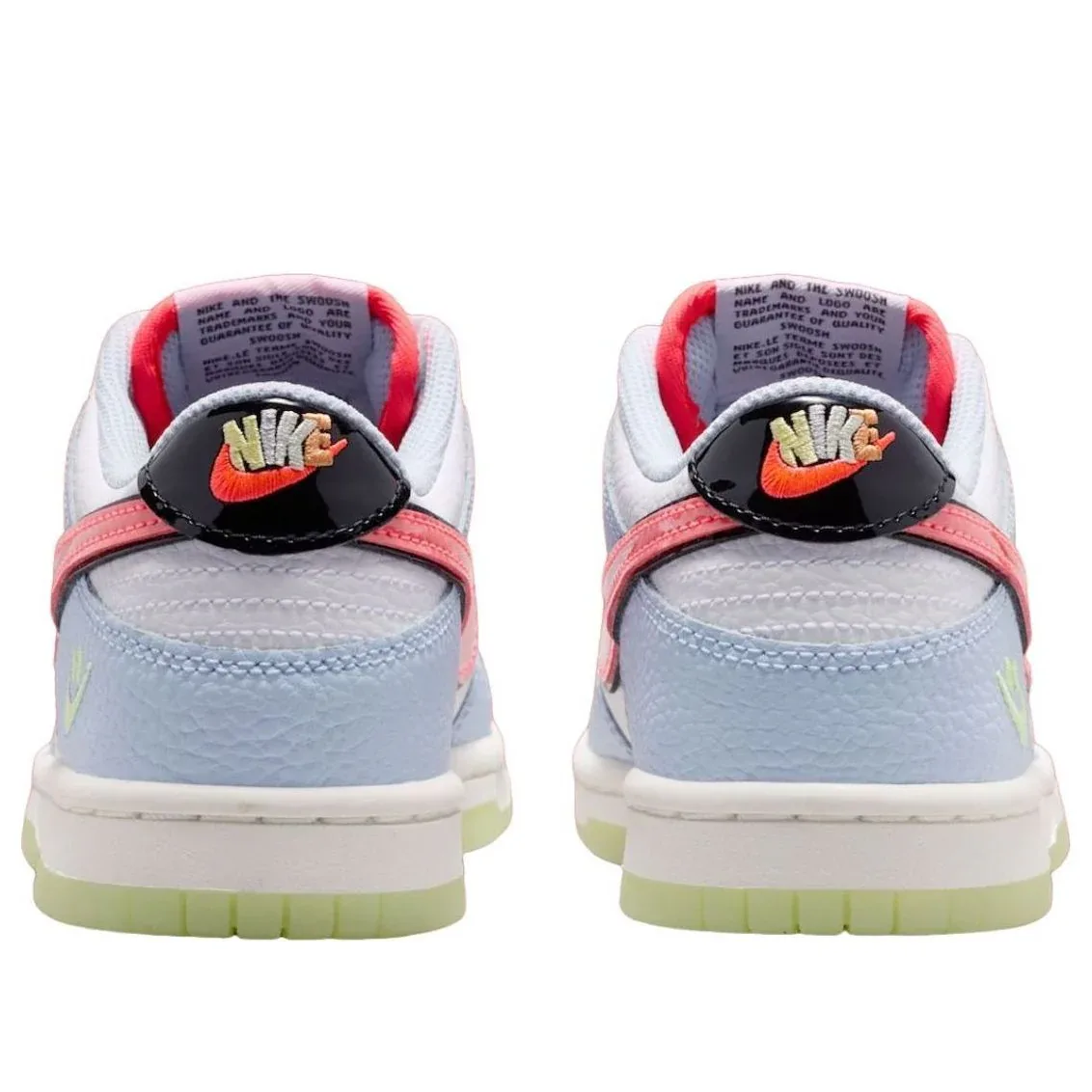 Кроссовки (GS) Nike Dunk Low 'Smiley Swoosh', белый — фото 4