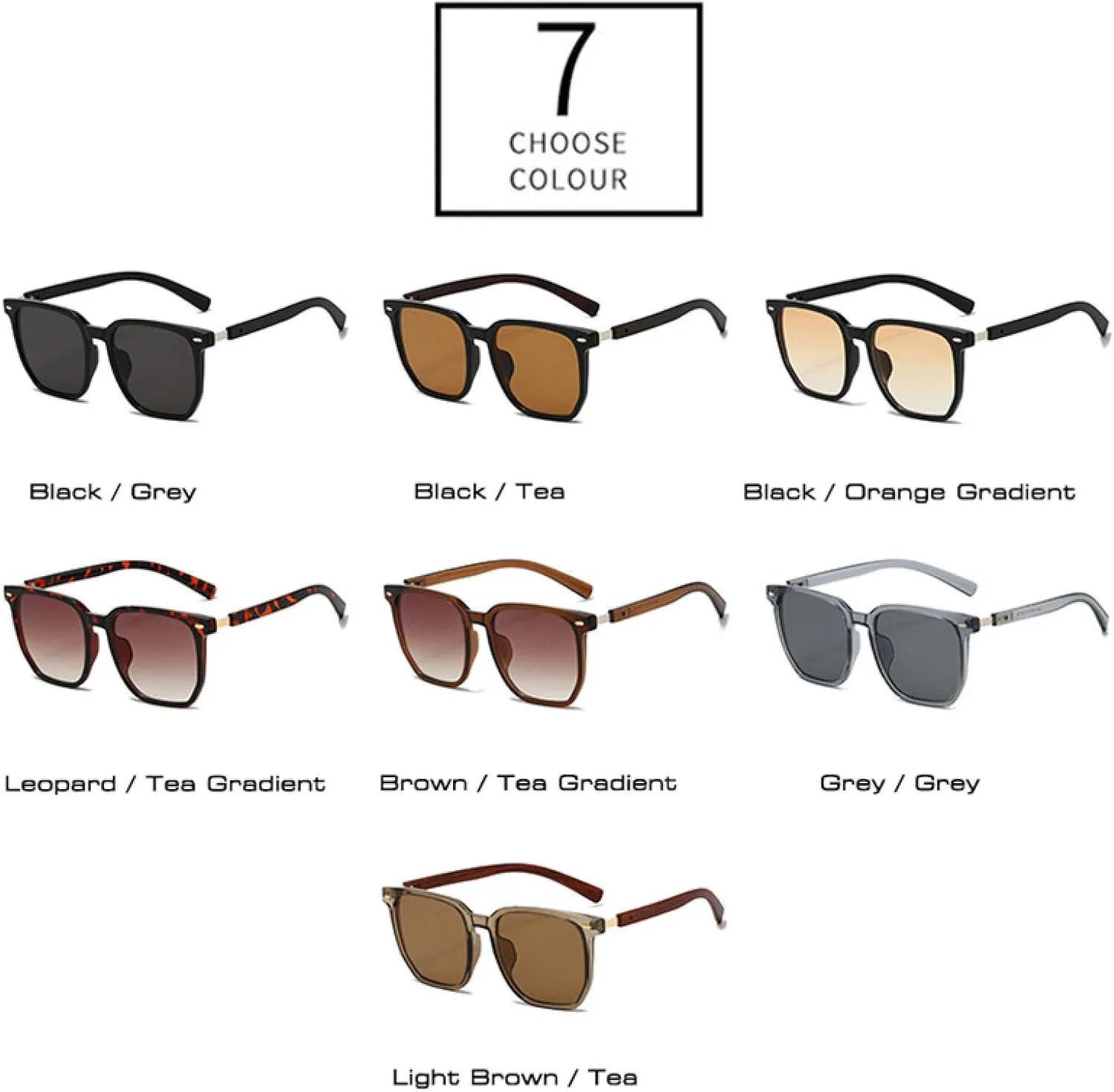 

Солнцезащитные очки с защитой от УФ-излучения UV400 для женщин и мужчин | Градиентные заклепки | для занятий спортом на открытом воздухе DSVIGF, Light Brown Tea