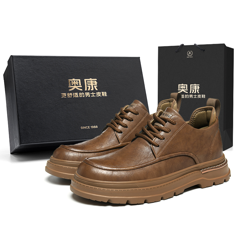 

AOKANG Короткие ботинки мартин мужские низкие красные коричневые, цвет Red Brown[Box]