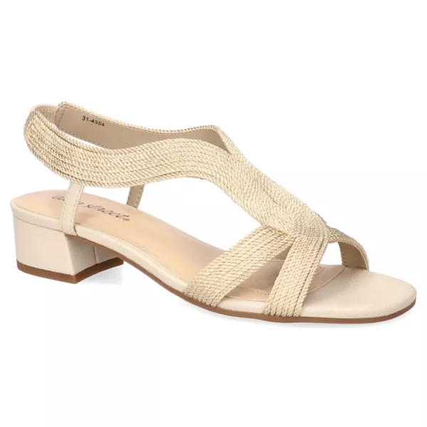 Женские плетеные сандалии Festival на блочном каблуке Easy Street, цвет beige woven