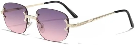 

Новые солнцезащитные очки 2025 года для женщин, летние, без оправы, овальные, розовые, женские солнцезащитные очки с защитой от УФ-излучения UV400 DSXLY, 2