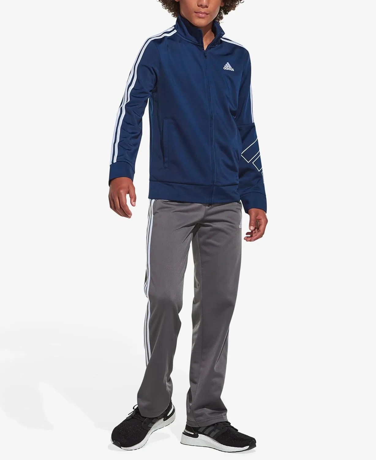 Спортивные брюки прямого кроя Adidas для малышей и мальчиков, Iconic Grey Five — фото 4