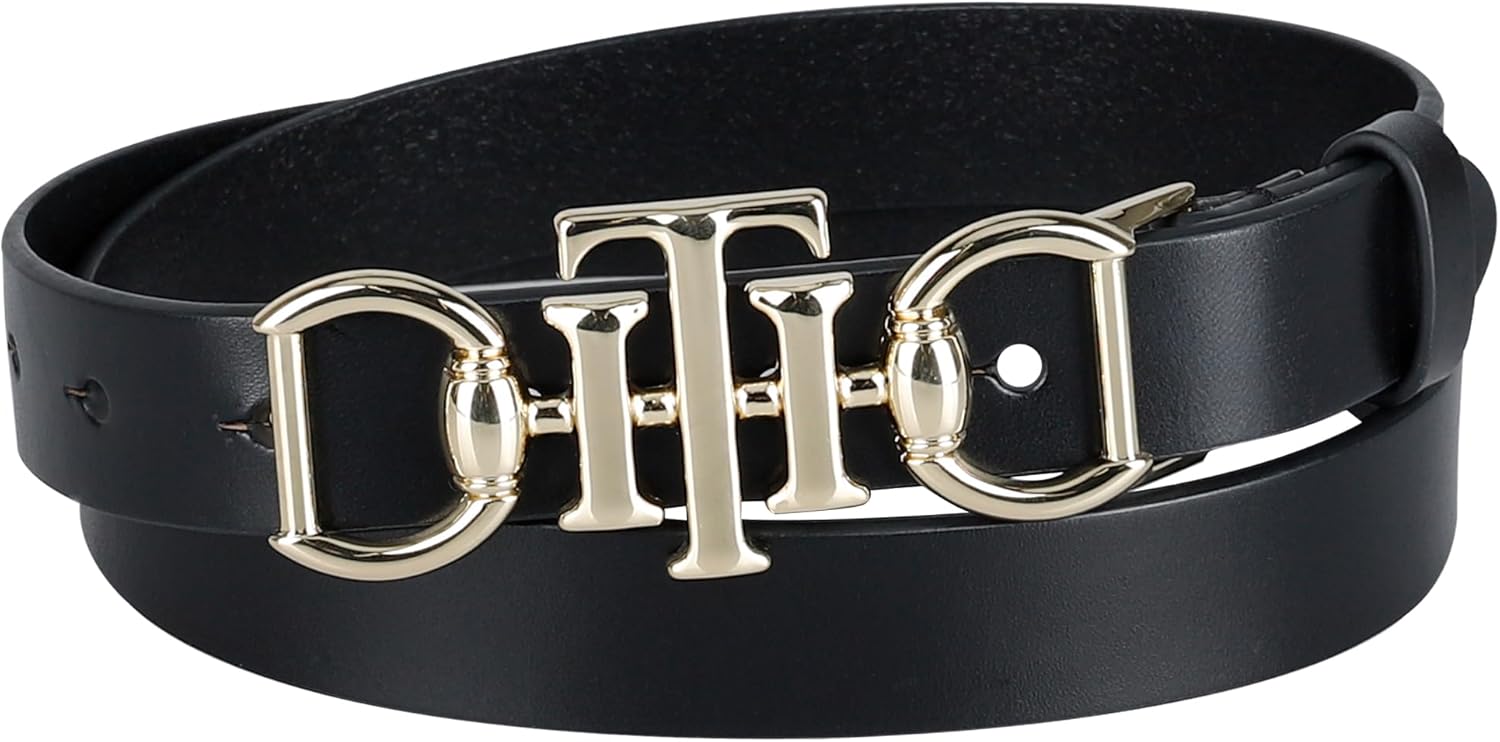 

Женский ремень Tommy Hilfiger TH Horsebit с эффектной пряжкой, узкий, кожаный, для джинсов, брюк и платьев, Black