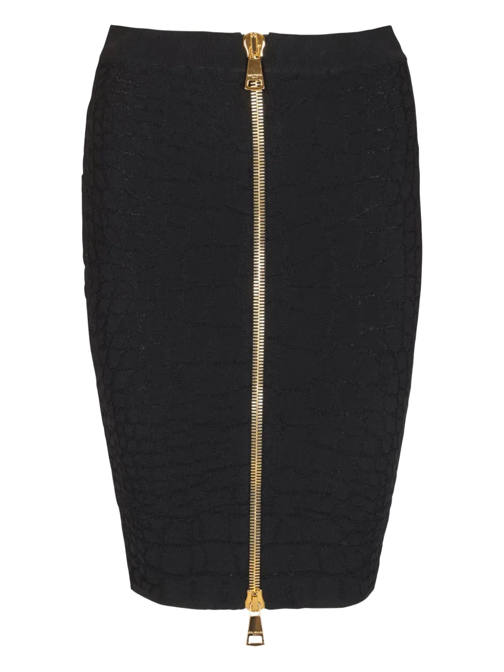 

Мини-юбка с тиснением под крокодила BALMAIN, черный