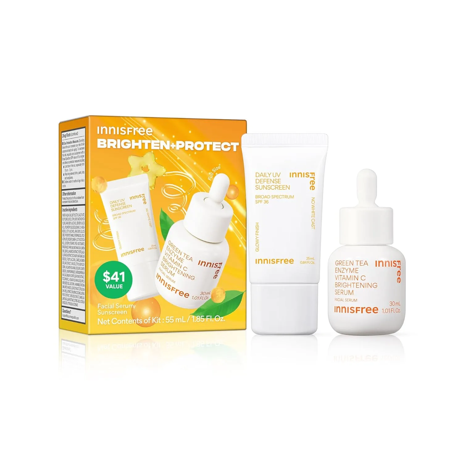 Innisfree Daily UV Defense SPF 36 корейский солнцезащитный крем для лица, невидимый финиш, широкий спектр, без белых разводов, легкий, увлажняющий, доступен в подарочных наборах, white