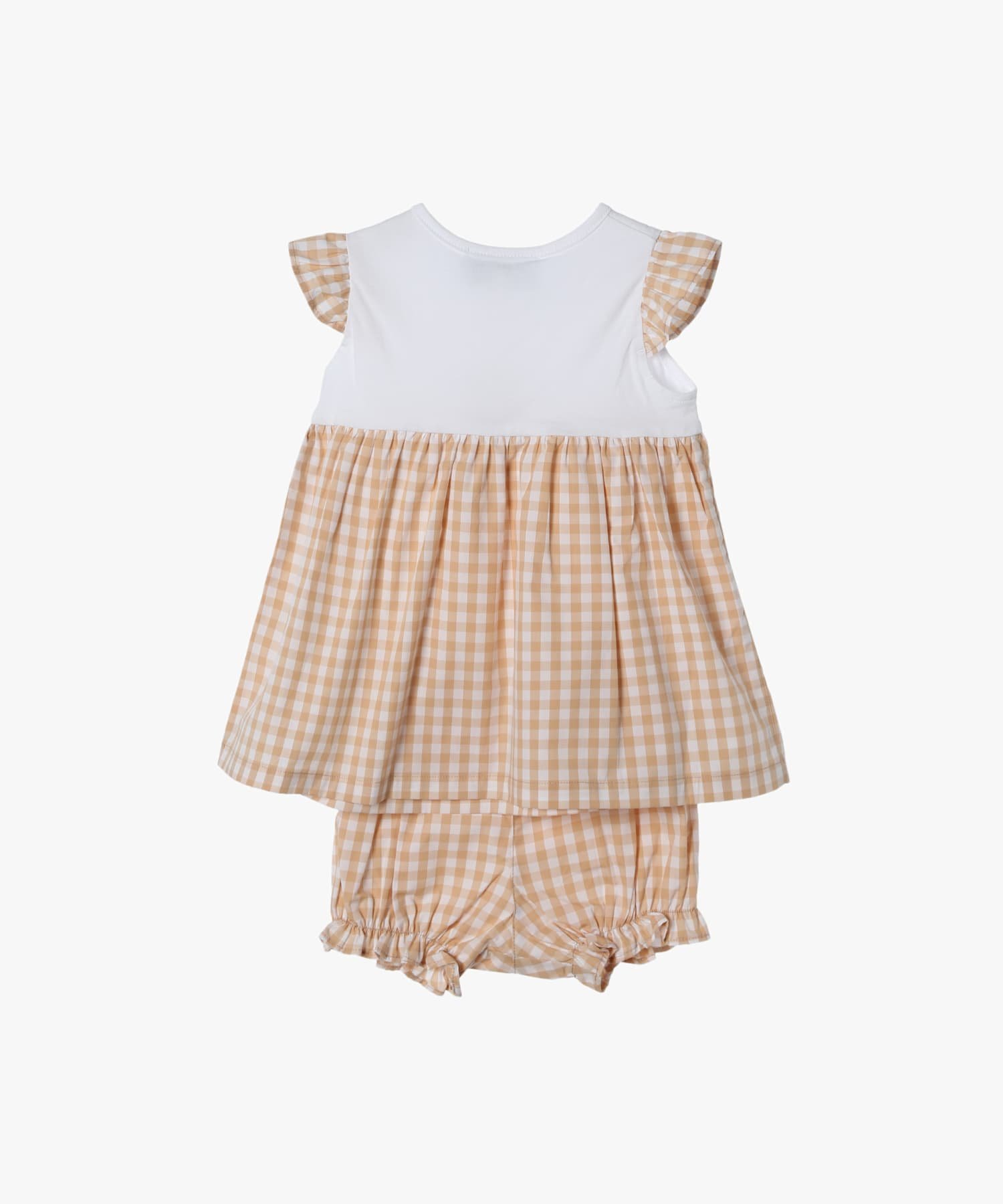 Детские короткие хлопковые трусики в клетку Agnes b. ENFANT, Brown — фото 2
