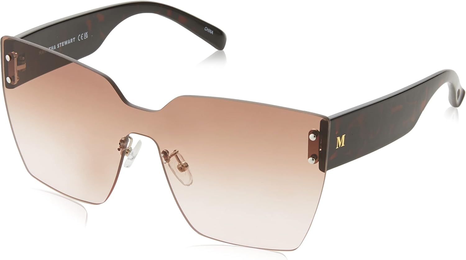 

Женские солнцезащитные очки Martha Stewart MS188 увеличенного размера с защитой от УФ-излучения UV400, квадратной формы «кошачий глаз» — вневременной подарок для нее, 144 мм, черепаховая оправа, 144 мм, Tortoise