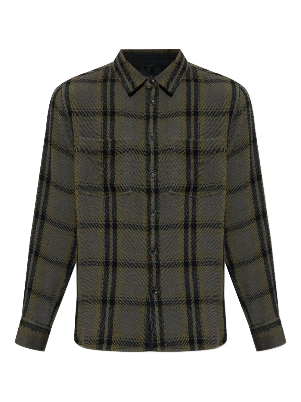 

Рубашка в клетку с карманом rag & bone, серый