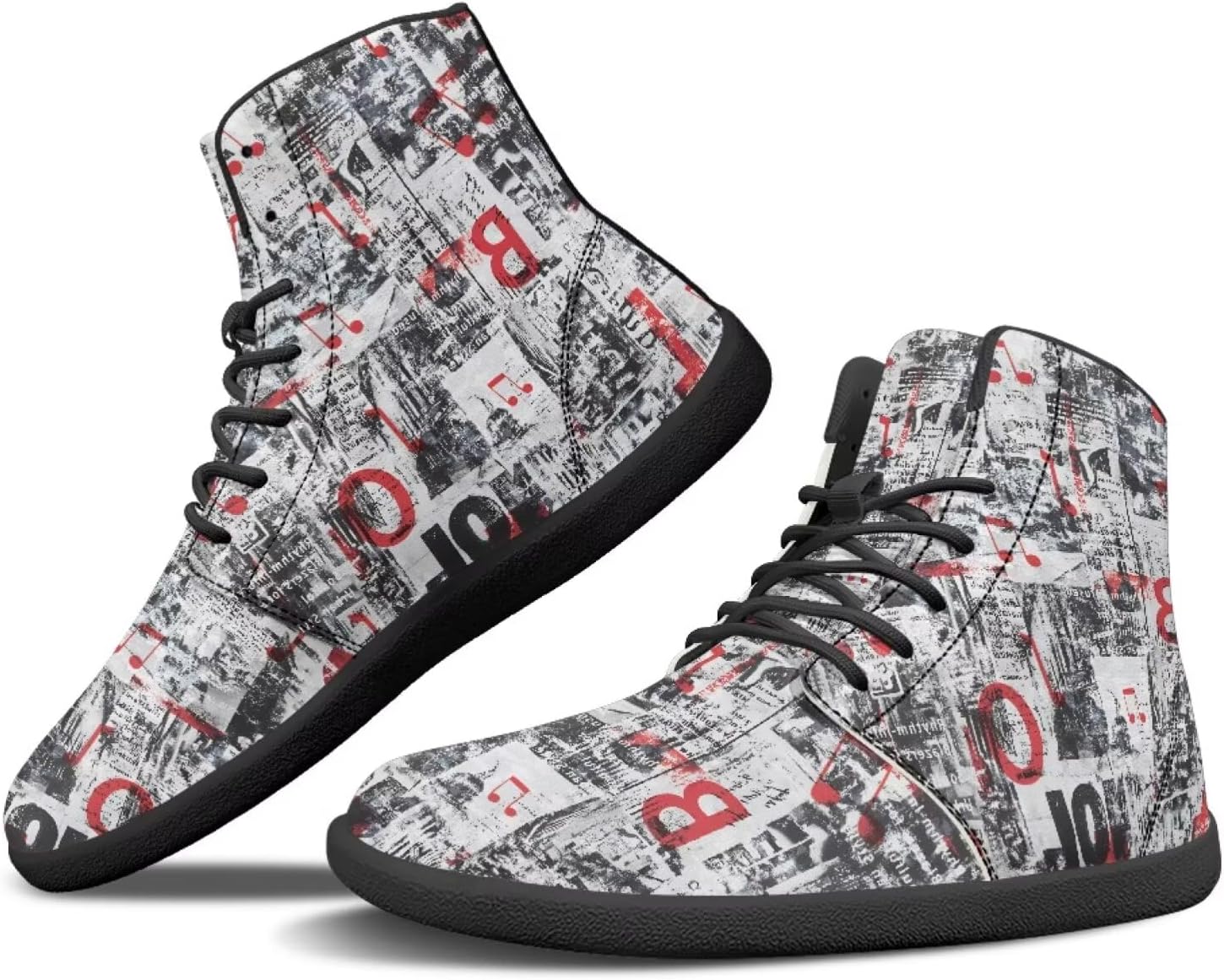 

Мужские высокие кеды Binienty с ощущением земли, ботинки из ПУ-кожи, минималистичные повседневные плоские кроссовки, Letter Music Note