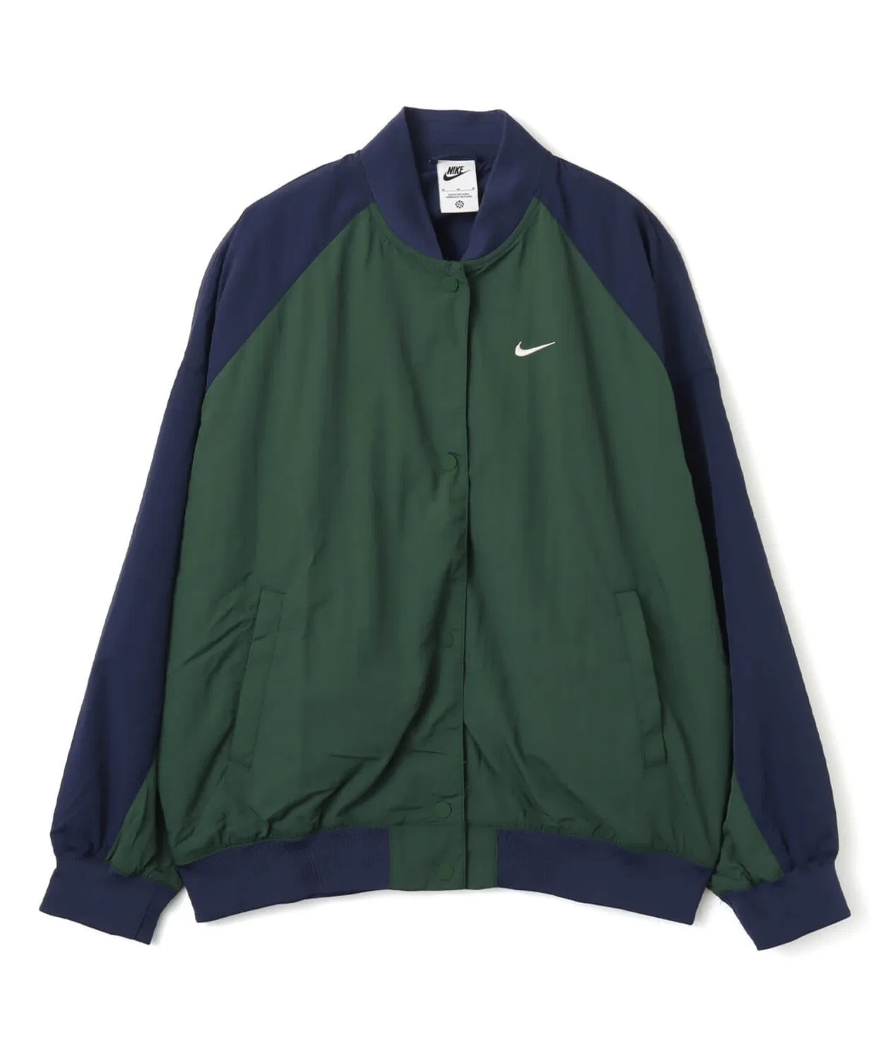 Куртка Nike Sportswear Hybrid Varsity женская, зелёная — фото 4