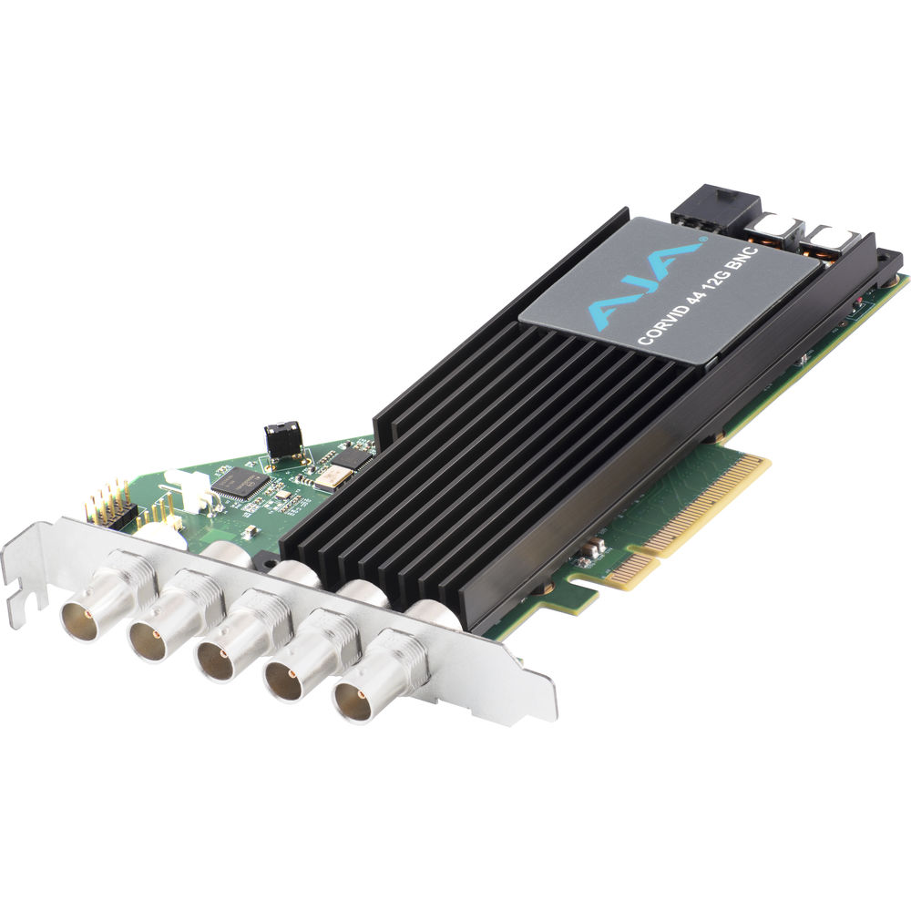 

AJA Corvid 44 12G PCIe 4-канальная полноразмерная плата ввода-вывода BNC 12G-SDI (высокий кронштейн, вентилятор)