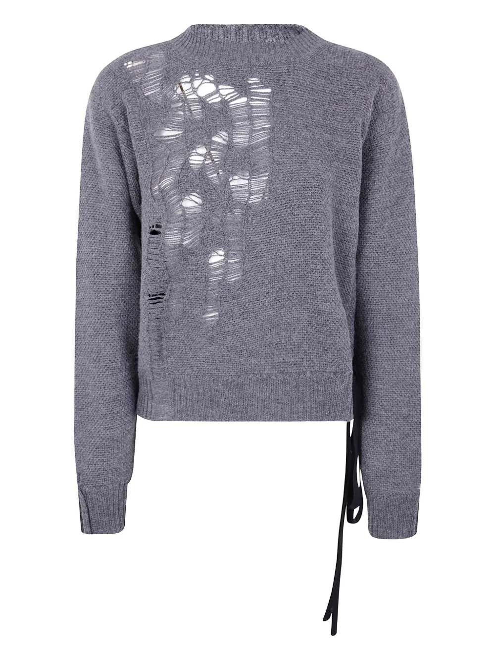 

Шерстяной свитер с эффектом потертости Ann Demeulemeester, серый