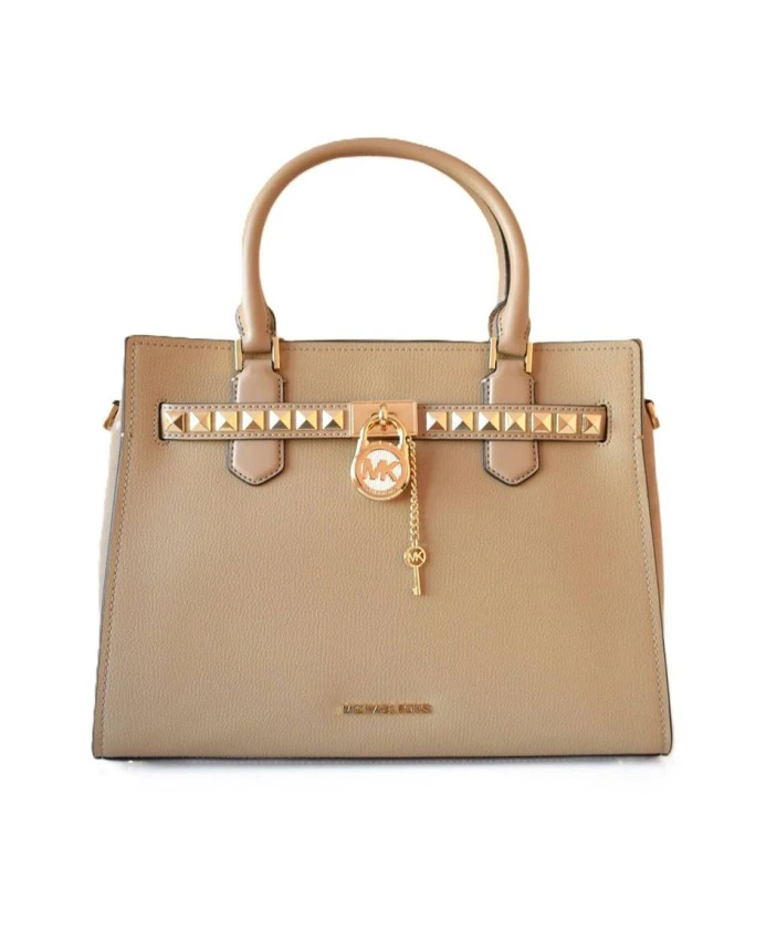 

Стильная кожаная сумочка с цепочкой-подвеской Michael Kors, бежевый