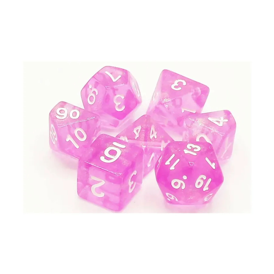 

Poly Set Сиреневый мерцающий оттенок с белым (7), Acrylic-Resin Dice - Galaxy