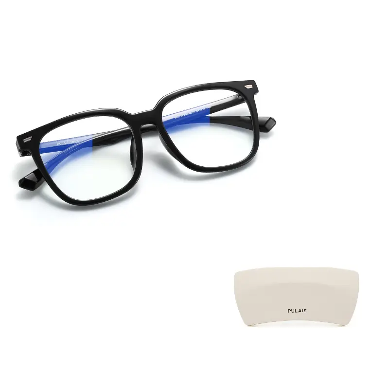 

PULAIS Пластиковая квадратная оправа для очков унисекс разноцветная, Black