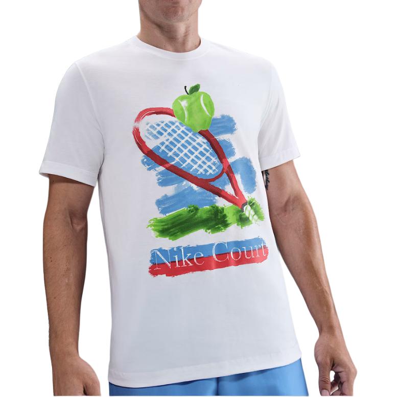 Мужская теннисная футболка Court Nike, белый — фото 2