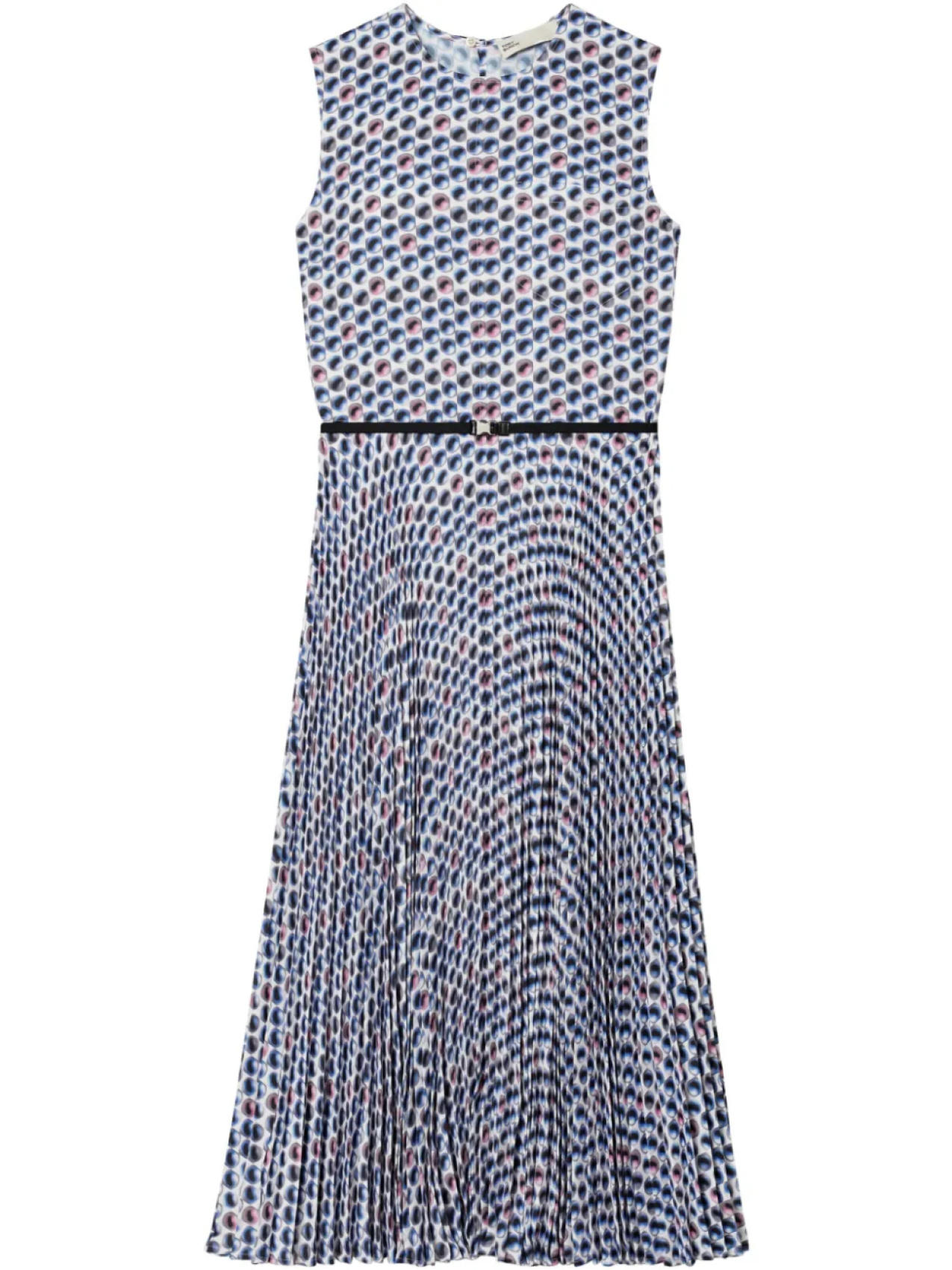

Платье из твила с принтом Tory Burch, синий