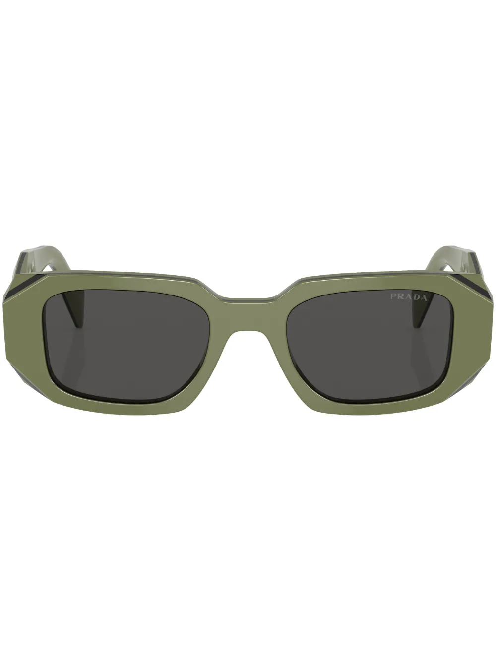 

Солнцезащитные очки в прямоугольной оправе Prada Eyewear, зеленый