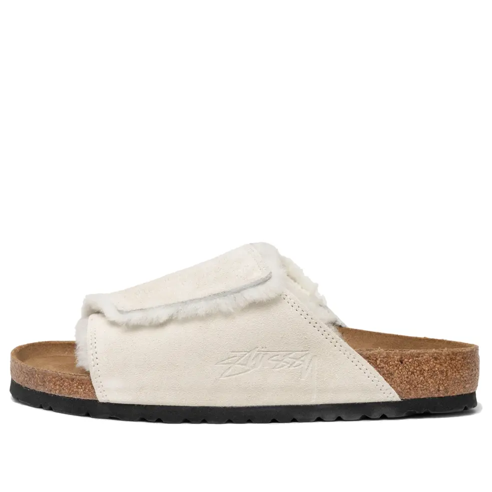 

Шлепанцы Birkenstock x Stussy Solana Shearling Slide 'Bone'