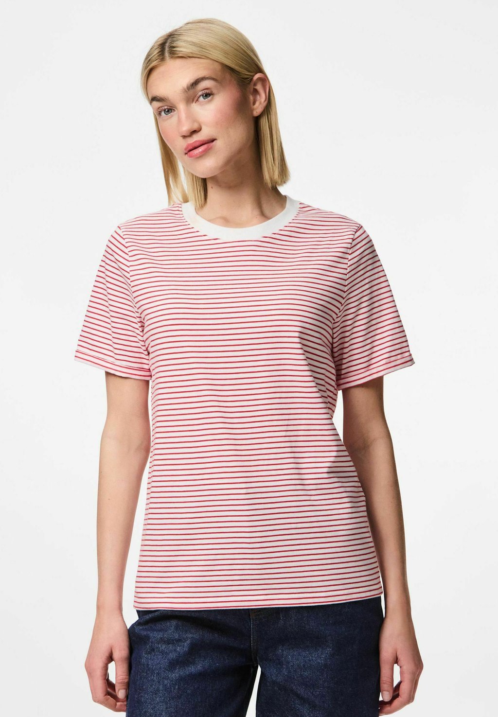 

Футболка с принтом PCRIA SS FOLD UP TEE STRIPES NOOS Pieces, зеленый