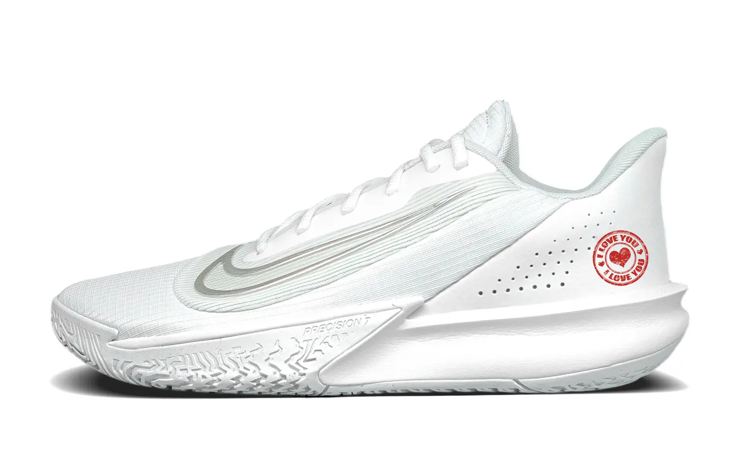

Nike Точность 7 Амортизация, противоскользящие и износостойкие низкие баскетбольные кроссовки мужские белые - белый, цвет White