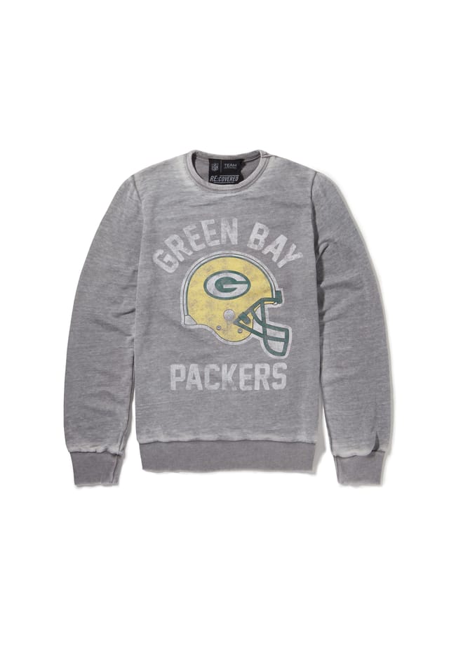 

Свитшот NFL Green Bay Packers с принтом шлема в классическом дизайне Re:Covered, серый