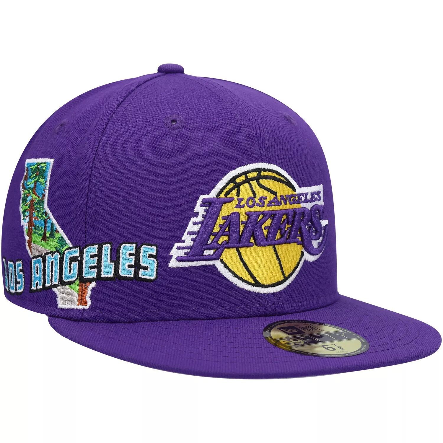 

Мужская приталенная кепка New Era Purple Los Angeles Lakers Stateview 59FIFTY