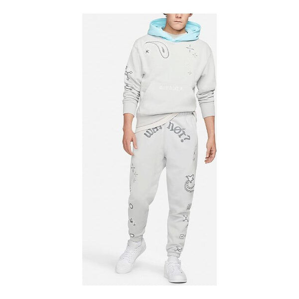 

Спортивные штаны Men's Air Jordan Printing Logo Fleece Drawstring Lacing Sports Pants/Trousers/Joggers Gray, серый