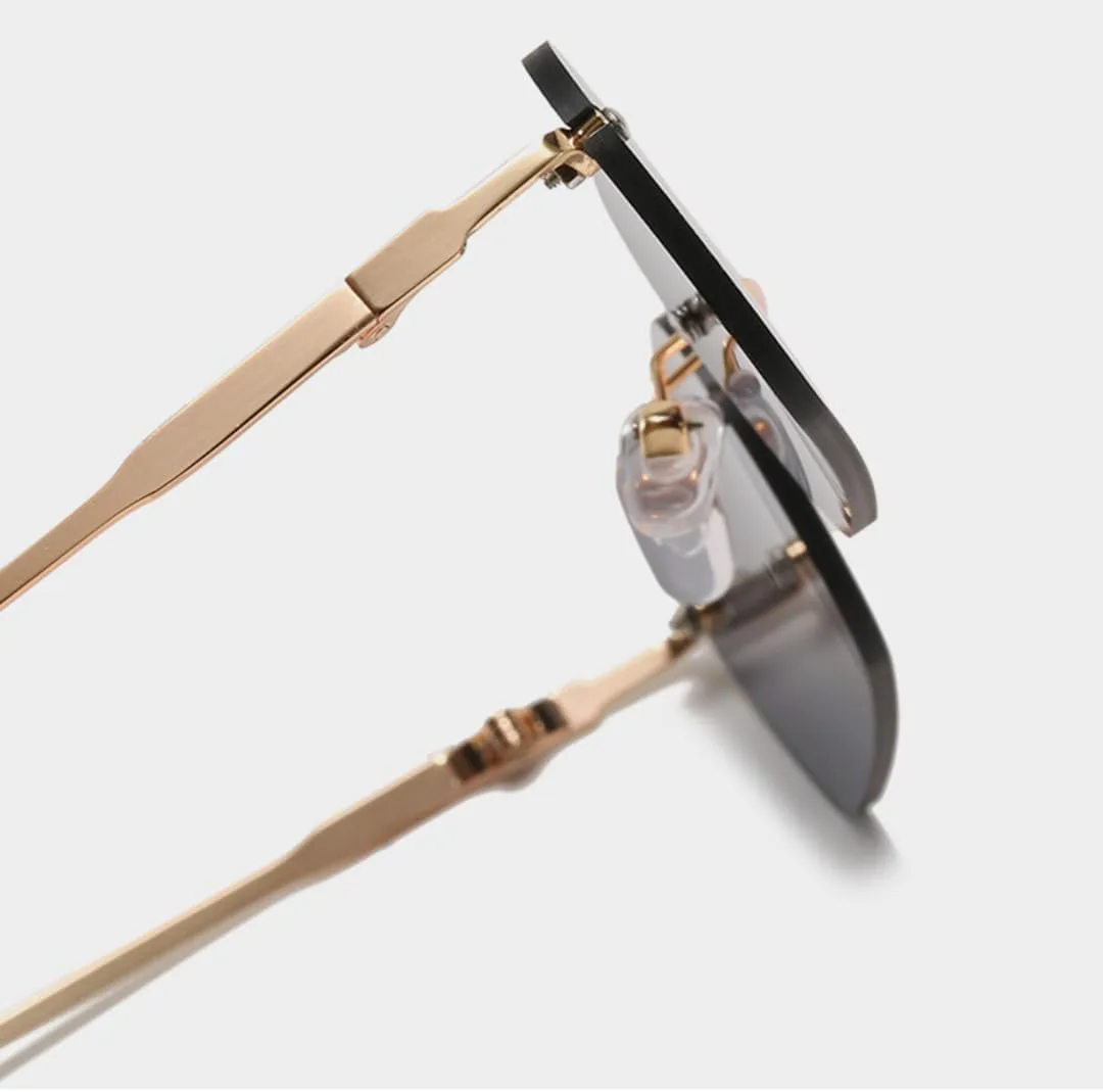 

Модные солнцезащитные очки без оправы, трендовые прозрачные, красные, синие, желтые, мужские, прямоугольные, с защитой от УФ-излучения UV400 UUPTTPL, Silver Clear