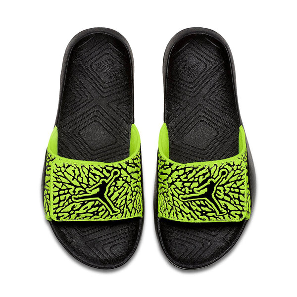 Тапочки hydro 7 v2 burst crack black yellow slippers 'black yellow' Air Jordan, черный — фото 3