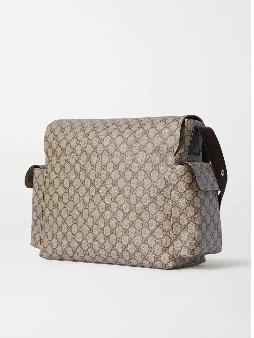 Сумка для пеленок Ophidia из канваса с покрытием и принтом GUCCI, бежевый — фото 3