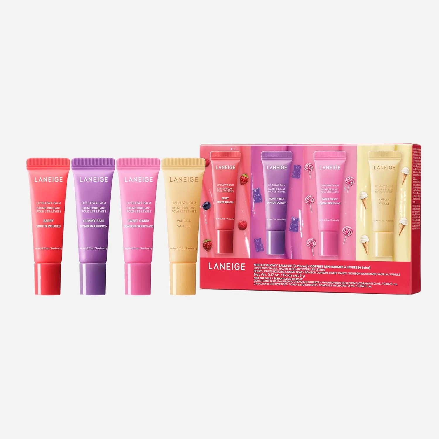 Набор мини-бальзамов для губ «Lip Glowy Balm» от LANEIGE, 4 вкуса Laneige