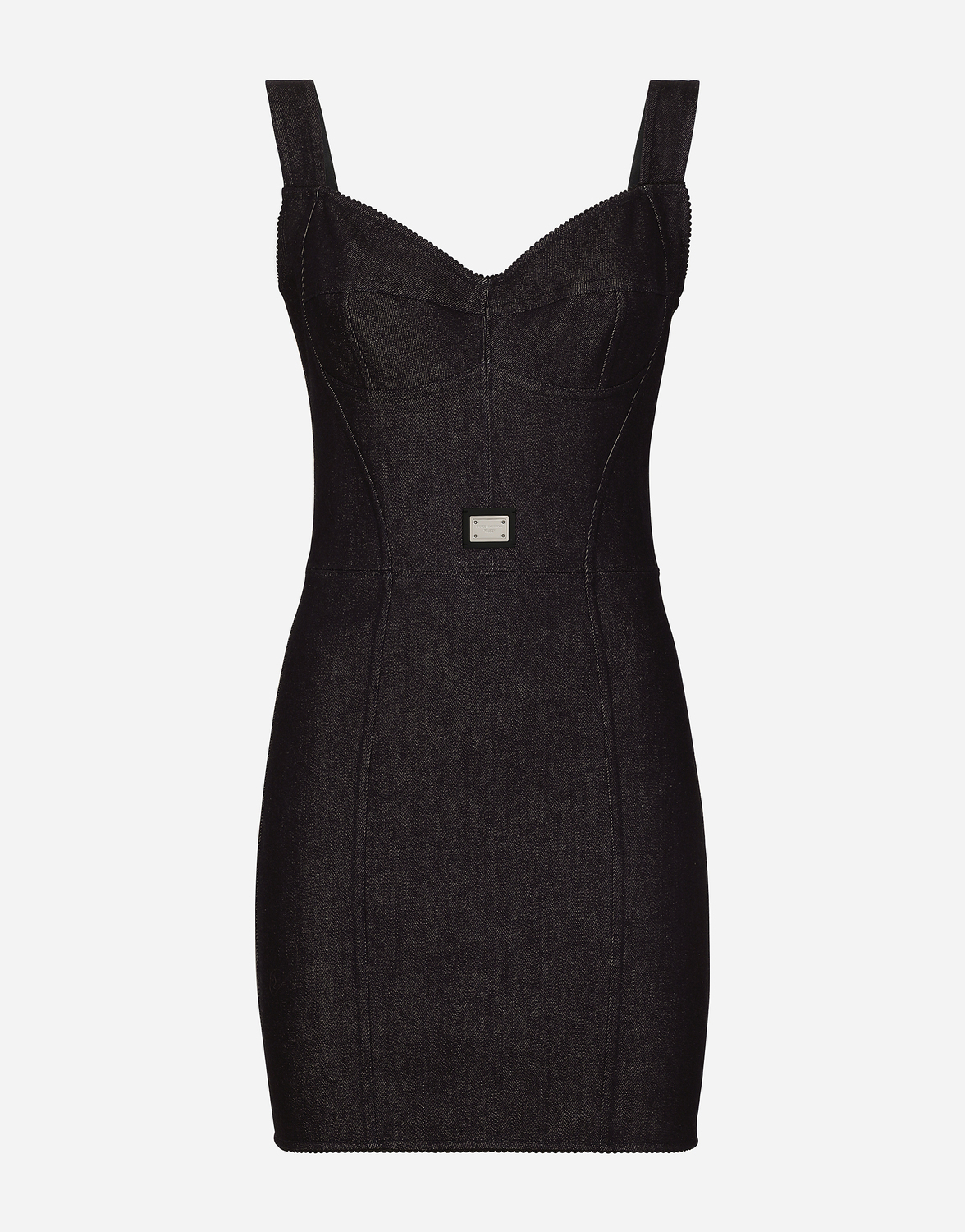 

Корсетное платье из хлопкового денима Dolce & Gabbana, мультиколор