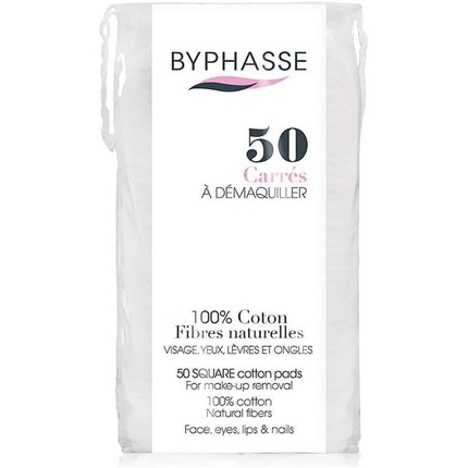 

50 квадратных хлопковых натуральных дисков для снятия макияжа Byphasse
