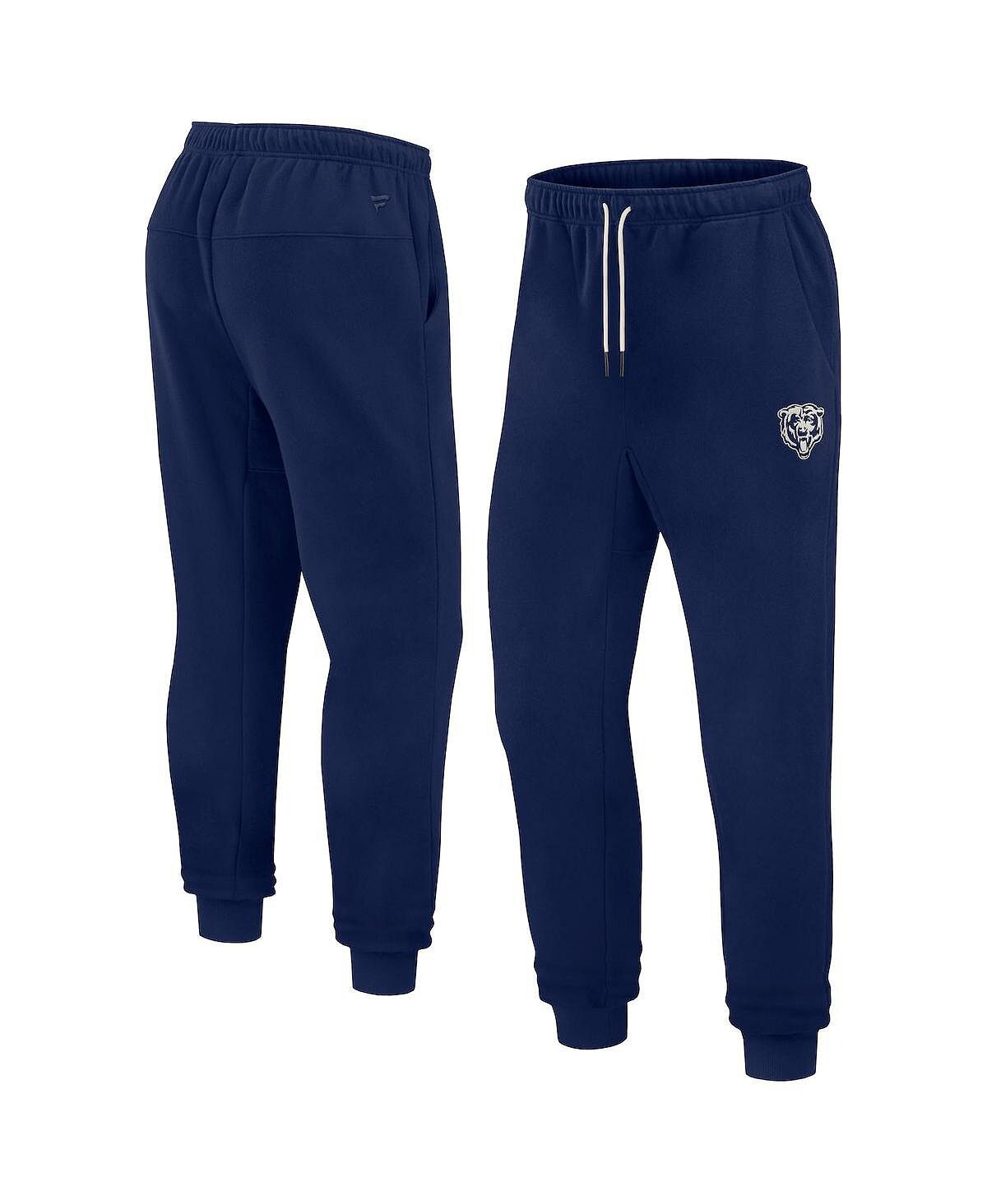 

Мужские и женские темно-синие брюки для бега из супермягкого флиса Chicago Bears Fanatics Signature