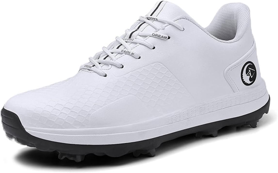 

Мужские гольф-кроссовки с шипами, противоскользящие, для ходьбы, дышащие, для тренировок и занятий спортом, кроссовки для гольфа Omcam, белый