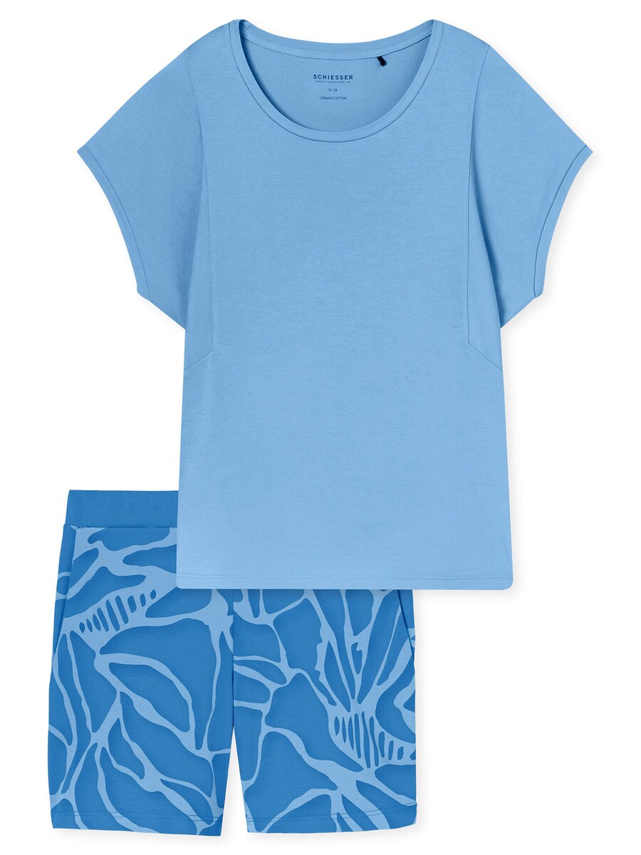 

Короткий пижамный комплект SCHIESSER Modern Nightwear, светло-синий