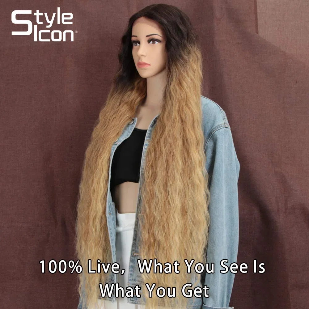 Длинный волнистый синтетический парик «Lace Front Wigs» 100 см от Style Icon Style Icon — фото 2