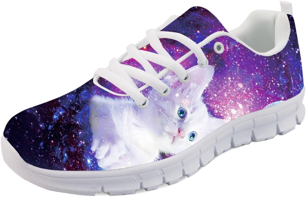 

Кроссовки Forchrinse Hawaiian Corgi Palm для бега для мужчин и женщин, мягкие спортивные, для тренажерного зала и джоггинга, Galaxy Cat