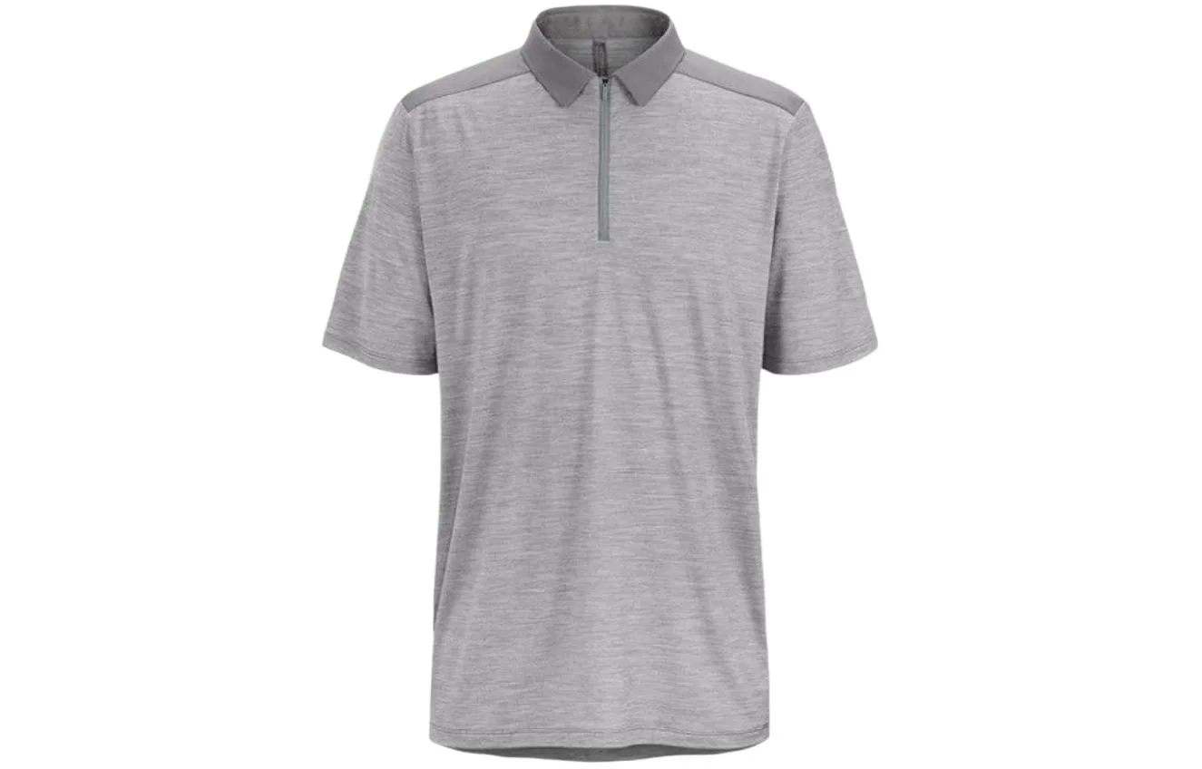 Футболка-поло Veilance Collection с воротником, умеренно прямой крой Arcteryx, Textured Gray/VOIDHTR