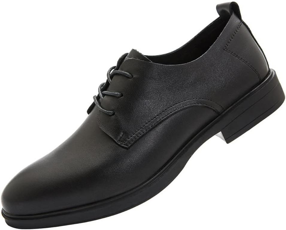 

Мужские туфли с шнуровкой, дерби с круглым носком, кожаные, противоскользящие, с низким каблуком, классические (Цвет: черный, Размер: 9) Xjsdjhount