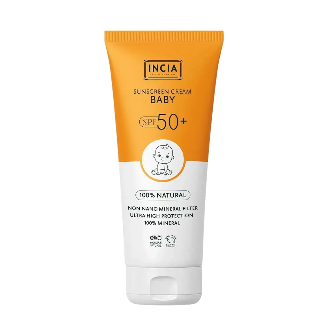 Натуральный солнцезащитный крем для младенцев и детей SPF50 от INCIA Incia