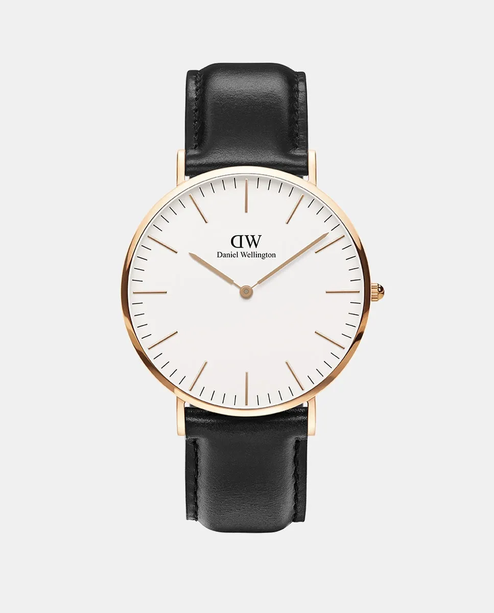 

Классические мужские часы DW00100007 в черной коже Daniel Wellington, черный