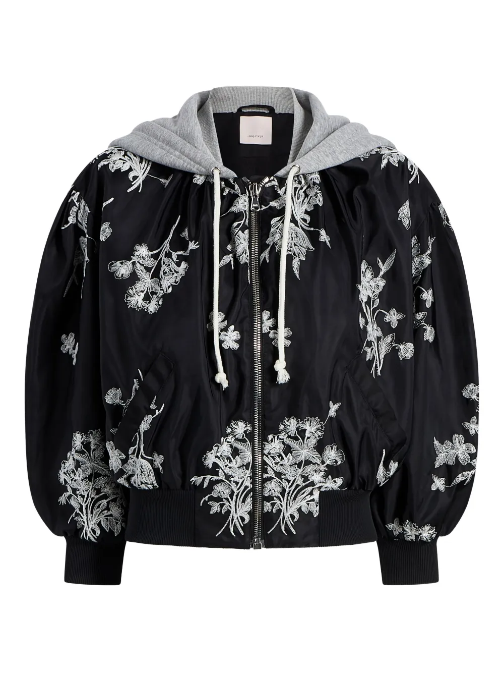 

Жакет Ollie с цветочной вышивкой и рукавами-буфами Cinq A Sept, черный