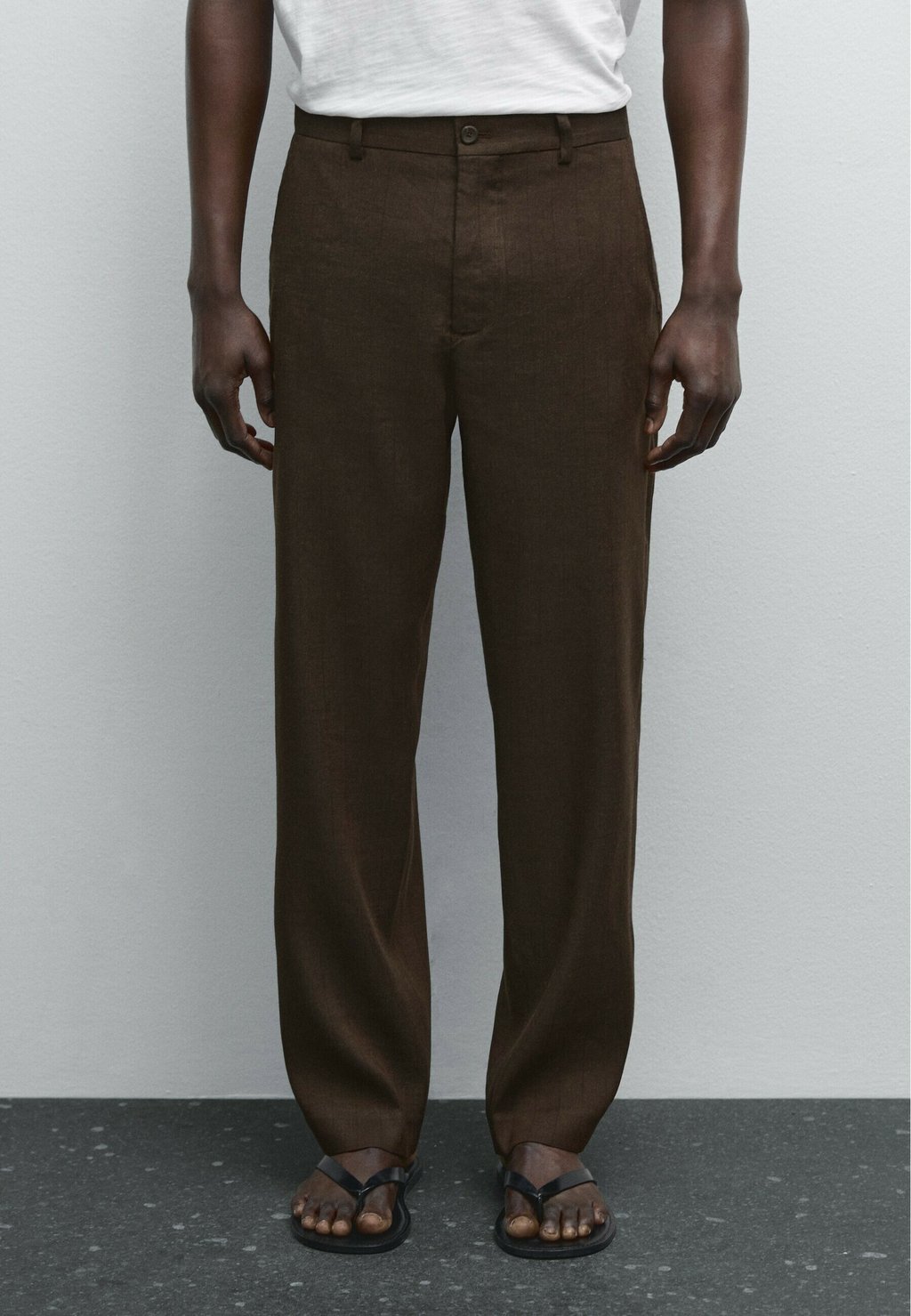 

Брюки STRAIGHT-LEG PINSTRIPE Massimo Dutti, темно-коричневый