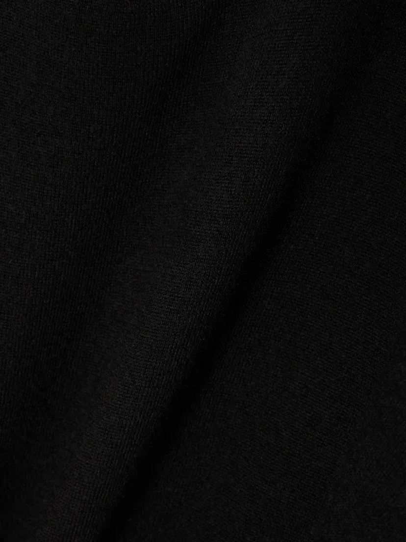 Мини-платье из смесовой шерсти SAINT LAURENT, черный — фото 4