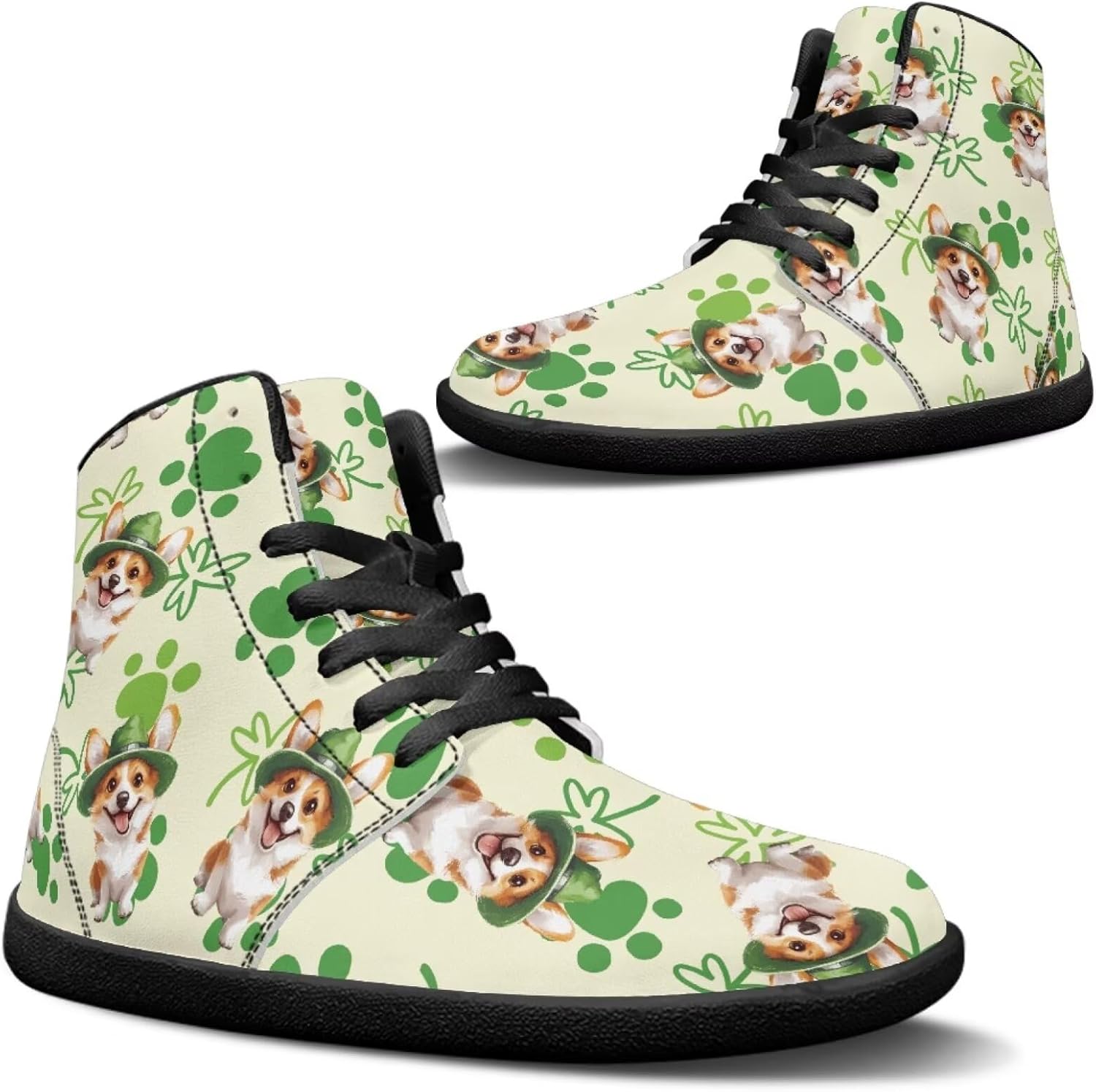 

Мужские высокие кеды Jeiento на День Святого Патрика, широкая модель, удобные повседневные ходовые туфли, St. Patrick's Day Corgi