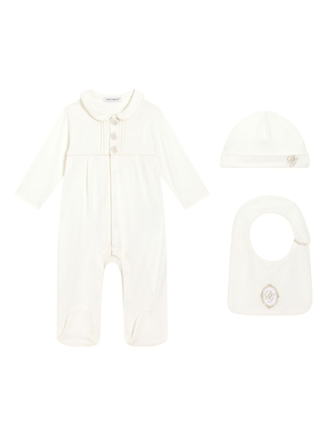 

Dolce & Gabbana Kids комплект для новорожденного с вышивкой, белый