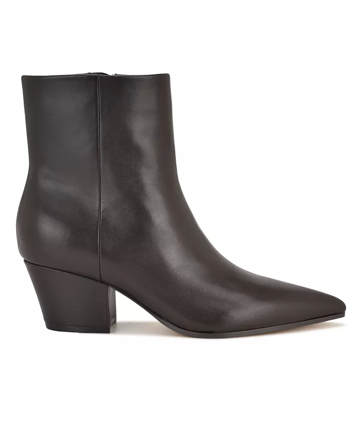 Женские ботильоны Savie на блочном каблуке из кожи Nine West, коричневый — фото 2