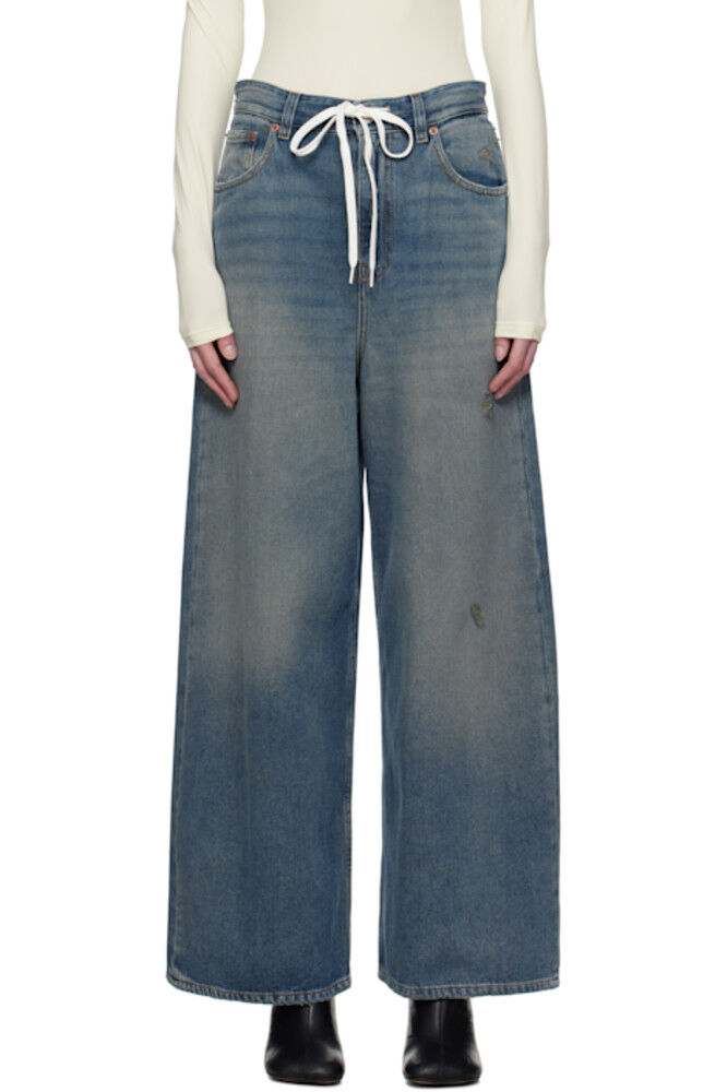 

Синие джинсы с завязками MM6 Maison Margiela
